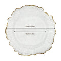 25 Pack 13 Inch Charger Plates, Clear Plastic Reef Rim Charger Plates With Gold Rim, Round Decorative Underplates for Wedding