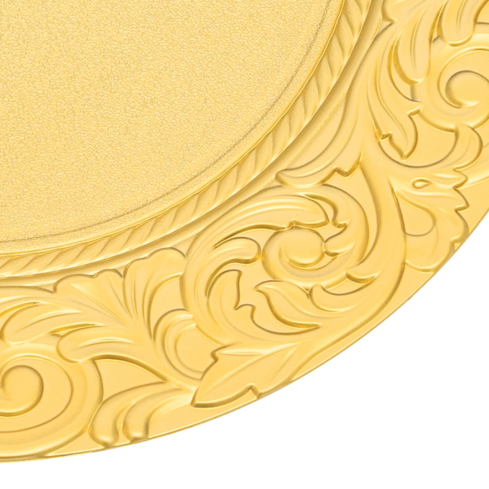 100-Piece Charger Plates Set, Gold Round Western Snack Platters with Patterns, Reusable Serving Plate for Birthday Parties, Holidays, Weddings