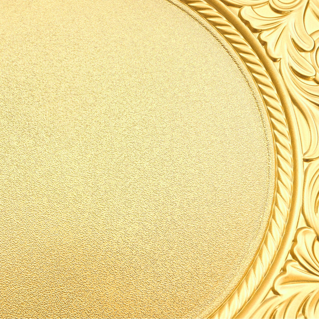 100-Piece Charger Plates Set, Gold Round Western Snack Platters with Patterns, Reusable Serving Plate for Birthday Parties, Holidays, Weddings